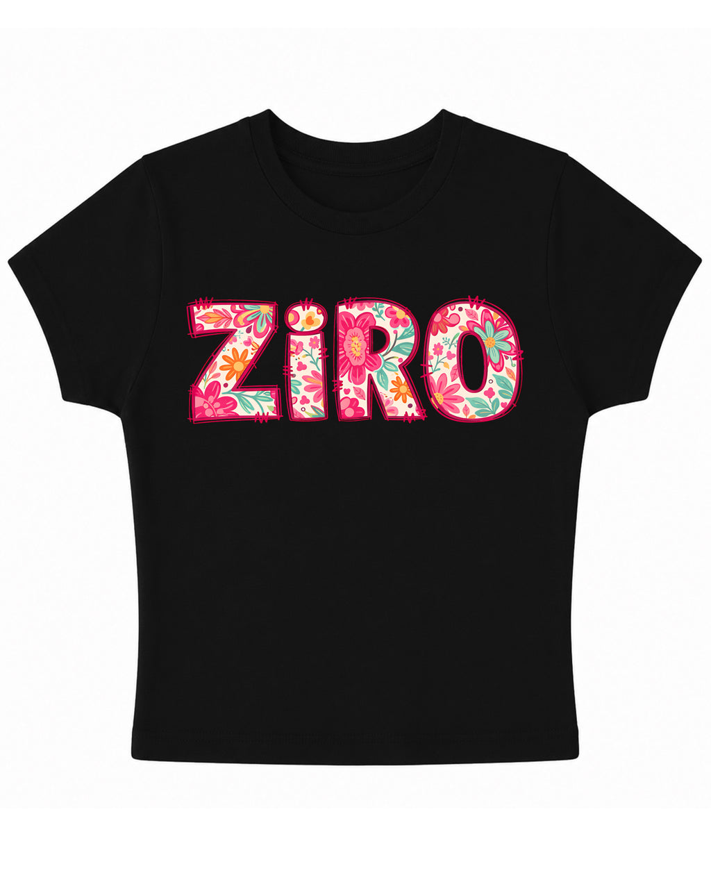 Black Baby Tee Front Design