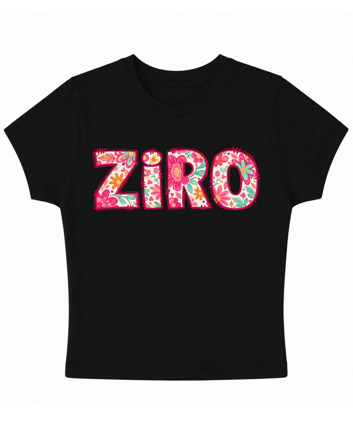 Black Baby Tee Front Design