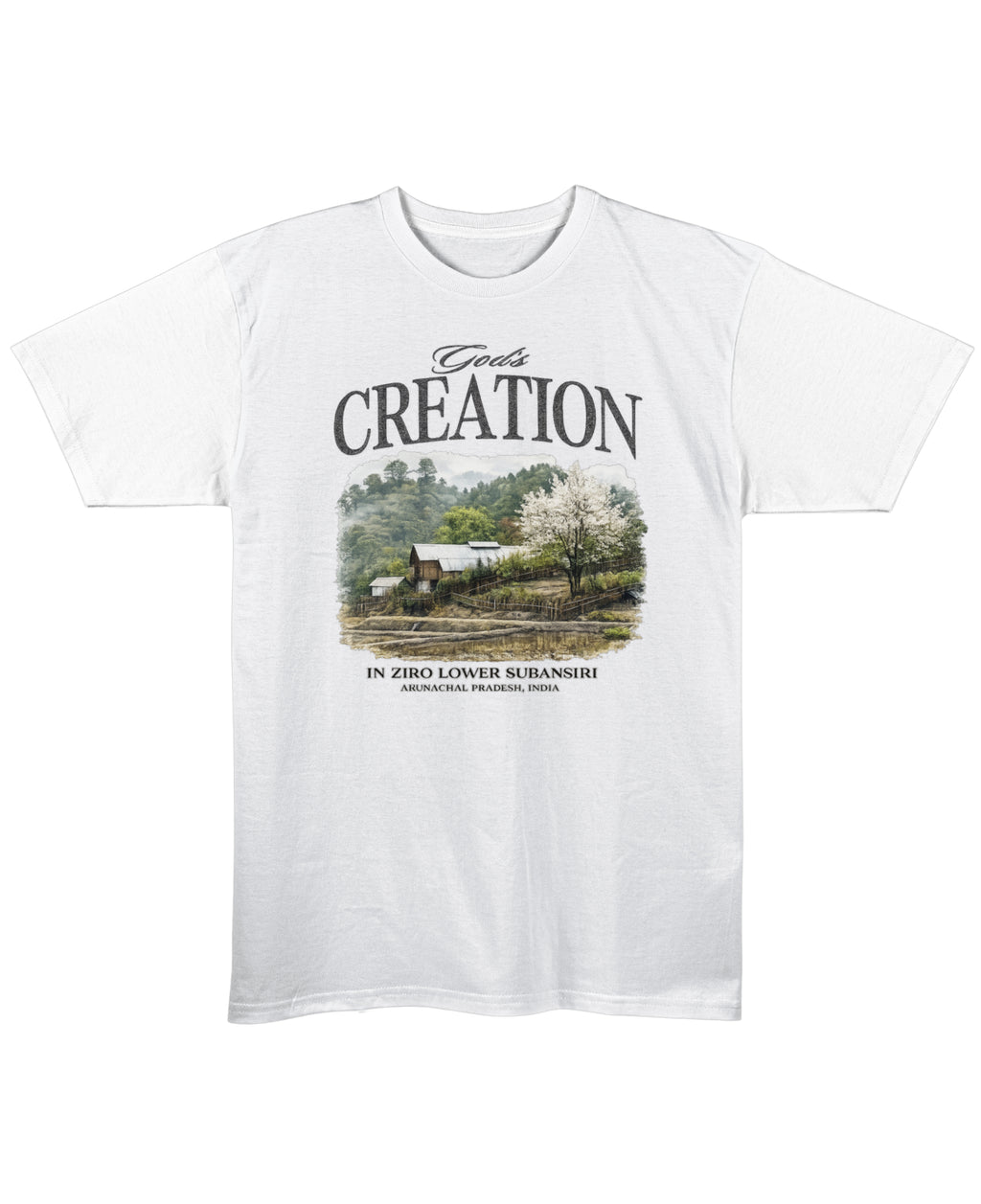 White Regular Fit T-shirt Front Design