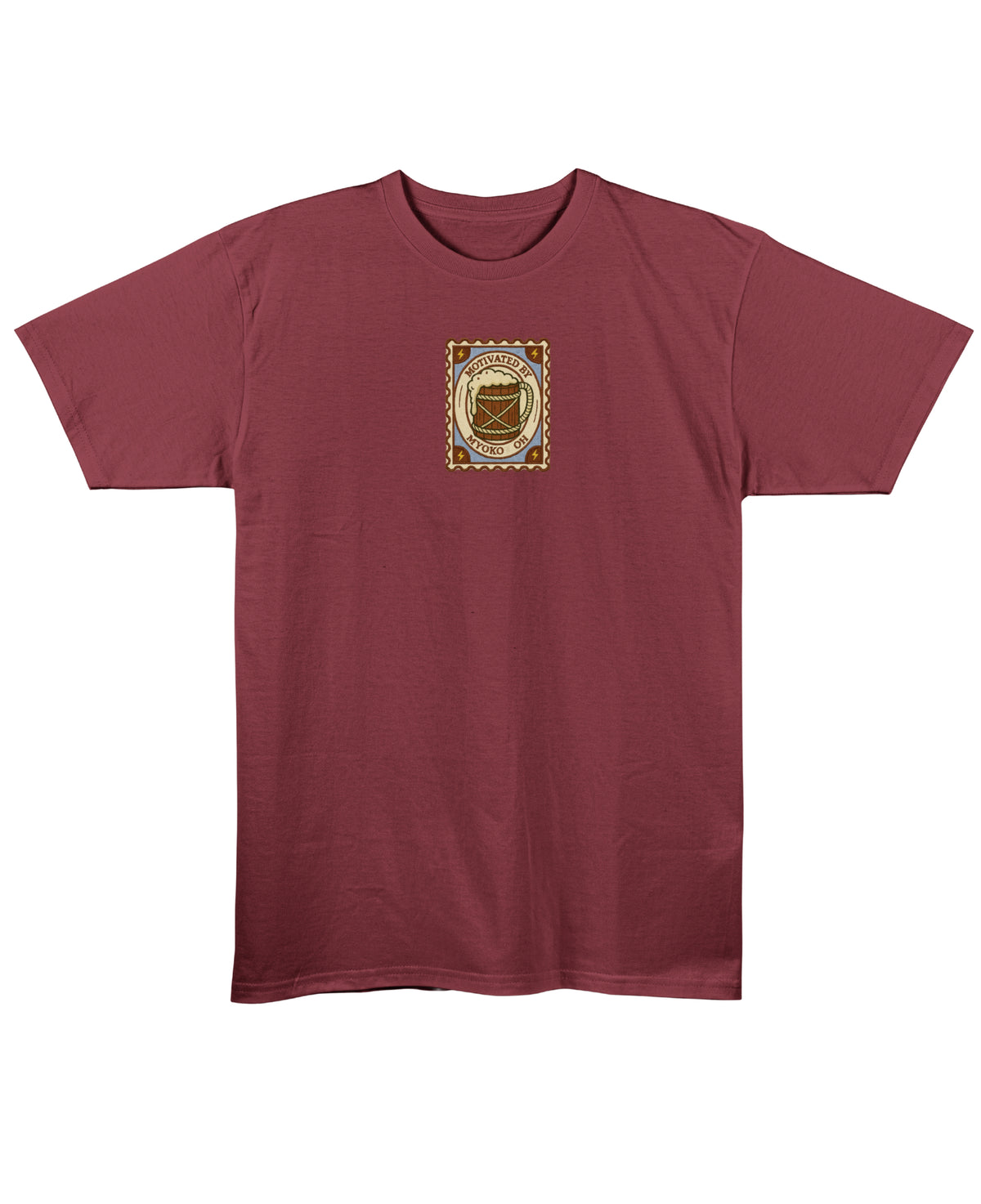 Maroon Regular Fit T-shirt Front Design