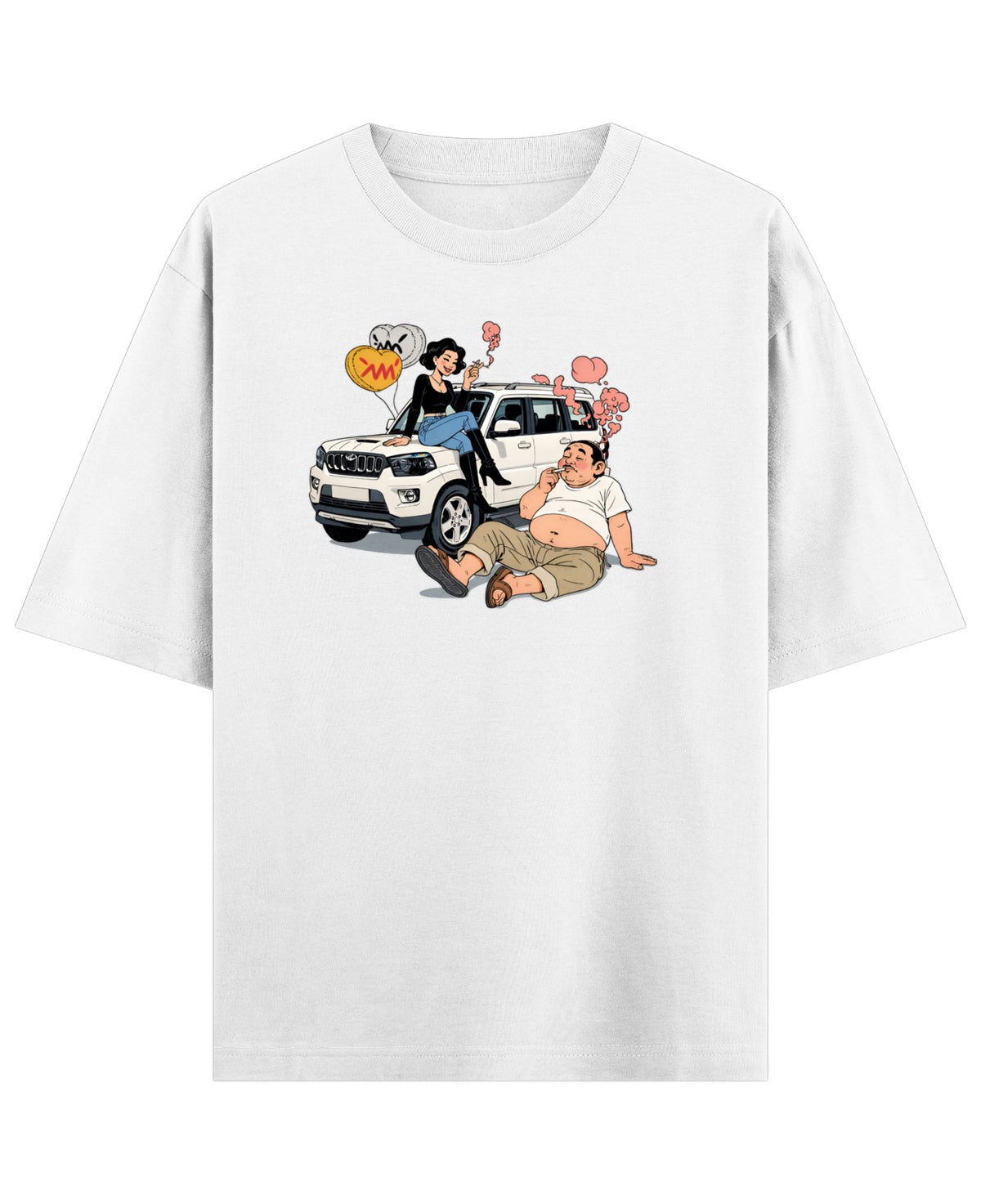 White Oversized T-shirt Front Design